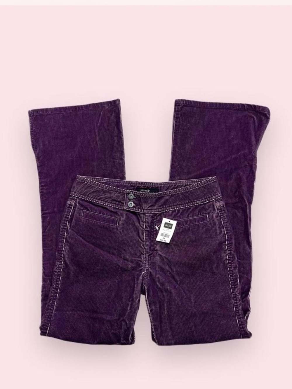 Y2K Purple Corduroy Flare Pants Deadstock By Jacob Jr
